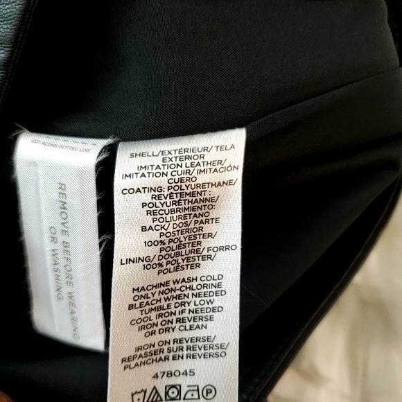 LOFT | FAUX WRAP FAUX LEATHER ASYMMETRICAL BLACK SKIRT WOMEN'S SIZE 8P - Picture 12 of 17